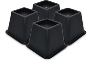 aspeike 4 Inch Bed Furniture Risers 10 cm Heavy Duty Trapezoid Bed Blocks for Sofa, Table, Couch or Desk Elephant Feet Lifts Up to 1.100 LBs / 500 kg Set of 4