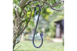 Garden Mile 6" Hanging S Tree Hook Garden Flower Basket Hanger Outdoor Hook for Bird Feeders Plant Hanger for Solar Lights & Wind Chimes Wall Mounted Bracket