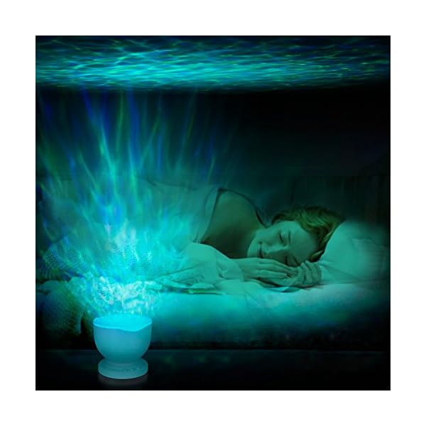 Semlos Romantic 8 Modes Color Changing Mood Light Ocean Wave Projector Light with Built-in Mini Speaker for Bedroom Bathroom Children Room - Image 4