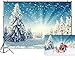 Price comparison product image Funnytree 7x5ft Snow Wonderland Pine Tree Backdrop Christmas Winter White Snowflake Forest Photography Background Bokeh Glitter Outdoor Portrait Party Decorations Photobooth Banner Photo Studio Props
