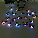 panniuzhe 12 PCS LED Leuchte, Creative Blinklicht Colorful Schmetterling Nachtlicht Aufkleber Wand Aufkleber Lampe LED Deko Night Lights zufällige - 5