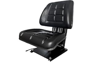 KLARA SEATS Schleppersitz Traktorsitz Trecker Sitz Oldtimer passend CASE IHC A Familie 323 353 383 423 433 440 453 533 540 KS 44/33V PVC Schwarz neigungsverstellbar mit Stossdämpfer und Zugfedern