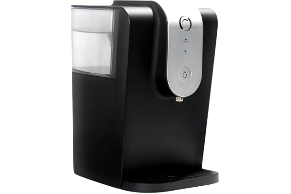 Aqua Optima Lumi, Refroidisseur d'eau Filtré et Distributeur d'eau de Comptoir, Capacité de 8,2 litres, avec 1 Cartouche Filtrante Evolve+ 30 Jours, Noir, Plastique
