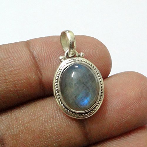 Natural Labradorite 925 Sterling Silver Pendant