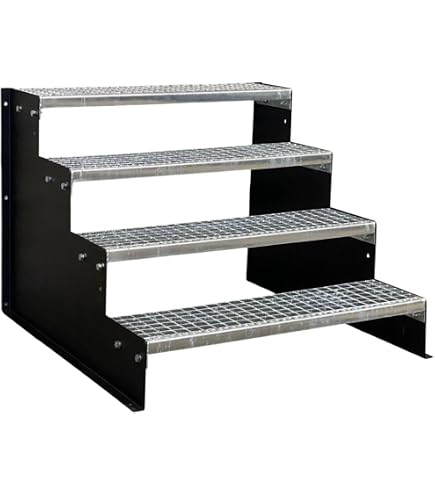 Stahltreppe Außen Freistehend 2 Stufen Stahltreppe Außentreppe Freistehend Breite 100 Cm Höhe 30-43 Cm Verzinkt Kaufen Bei Stufenbelag Außentreppe