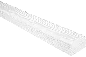 DECOWOOD DECO WOOD Deckenbalken EQ007 aus Polyurethane, 2m Länge, PU Balken Holzoptik (weiß - 9x6cm) Wandbalken Hartschaum Deckenverkleidung