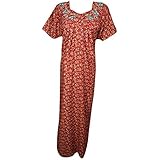 Indiatrendzs Women’s Cotton Nighty Floral Printed Maxi Nightgown Nightwear (Fine Cotton Fabric) (Chest 48)