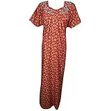 Indiatrendzs Women’s Cotton Nighty Floral Printed Maxi Nightgown Nightwear (Fine Cotton Fabric) (Chest 48)