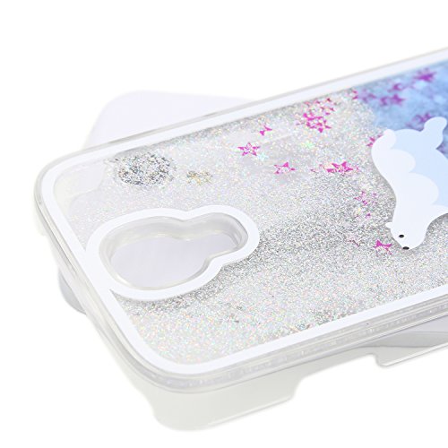 Für Samsung Galaxy S4 Hülle,Für Samsung Galaxy S4 Flüssigkeit Handyhülle,Funyye Luxus Luxuriös [Bunten Muster] Liebe Herzen Star Fließt Treibsand Durchsichtige Handytasche Glänzend Glitzer Diamond Diamant Fließen Flüssig Flüssigkeit Handyhülle Handy Hülle Case Tasche Crystal Case Durchsichtig Schutzhülle Etui Bumper Für Samsung Galaxy S4 + 1 x Frei Displayschutzfolie – Silber Glitter,Weiße Dichtung - 4