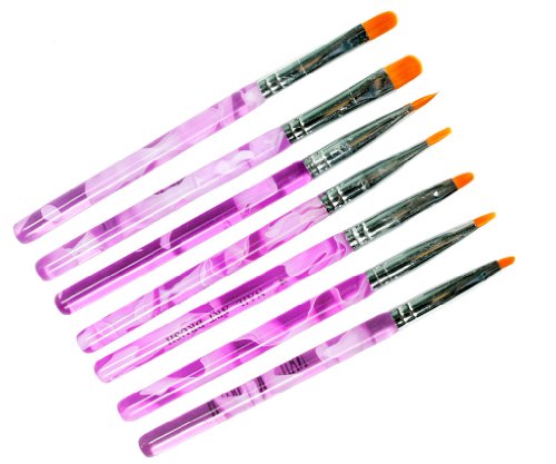 Micro Trader 7 Pcs UV Gel Acrylic Nail Art Builder Brush Pen Design