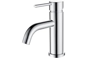 Decaura Rubinetto Bagno Lavabo, Miscelatore Lavabo Bagno Monocomando Fredda e Calda Regolabile, Cromo Lucido
