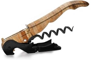 PULLTAP'S GENUINE Wood Black 900 - Sacacorchos de camarero profesional con diseño de madera - Fabricado en España - Incluye doble palanca articulada, navaja cortacápsulas tipo cúter y abrebotellas
