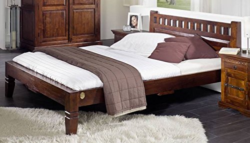 Kolonialmöbel Bett 120x200 Akazie Möbel massiv OXFORD #227