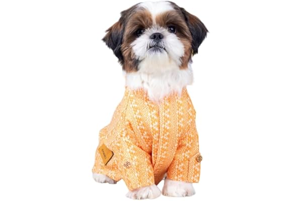 15 BUTTONS Haldi Dog Kurta Premium Soft Cotton Traditional Outfit for Dogs & Puppies Comfortable, Breathable & Lightweight Ethnic Pet Clothing Perfect for Haldi Ceremony, Weddings & Festivals