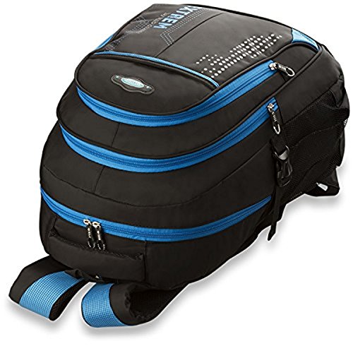 großer Herren – Rucksack Schultasche Freizeittasche Markentasche Bag Street Arbeitstasche verschiedene Farben — präsentiert von RabamtaGO® — (schwarz/blau) - 2