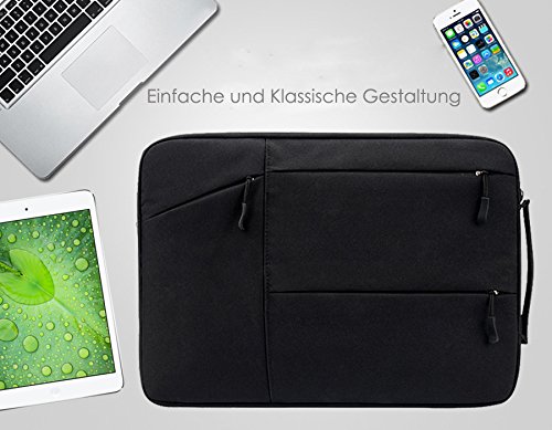 Lebensein Laptophülle Laptoptasche mit Griff für 15-15,4 Zoll Laptops Ultrabooks, 38cm Notebook Schutzhülle Sleeve Speziell für 15,4″ MacBook Pro, Stoßfest, Wasserresistent, Schwarz - 5