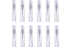 QUUPY 12 Pz 5ml Trasparente Mini Bottiglia di Vetro Spray Vuoto Ricaricabile Profumo Trucco Atomizzatore Spruzzatore Portatile Viaggio Cosmetico Campione Bottiglia Contenitore