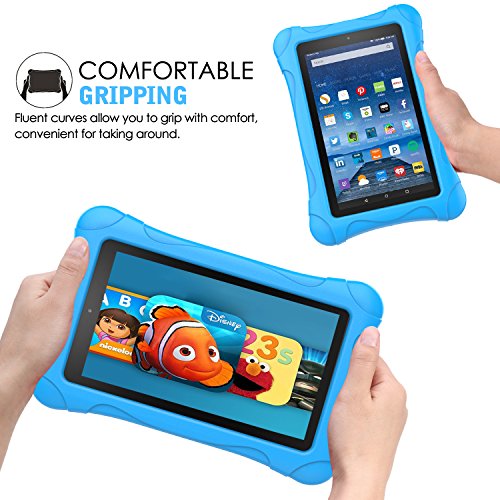MoKo Fire 7 2015 Hülle – Superleicht EVA Stoßfest Kinderfreundlich Kinder Schutzhülle für Amazon Fire 7.0 Zoll (5. Generation – 2015 Modell), Blau - 6