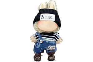 MDFULXG 1 Piece Clothing for Original, 17 cm Plush Pullover Hoodie Clothing DIY Children's Gifts, Black Dungarees with Hat