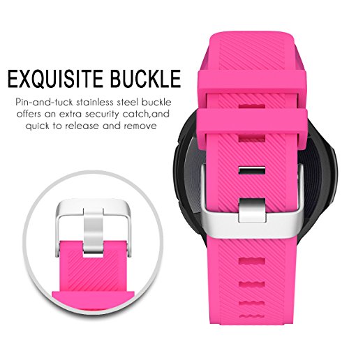 AMERTEER Samsung Gear S3 Frontier / Classic / Moto 360 2nd Gen 46mm Watch Armband – Silikon Sportarmband Uhr Band Strap Erstatzband Uhrenarmband für Samsung Gear S3 Classic Samrtwatch, Nicht für Gear S2 Classic, Hot Pink - 4