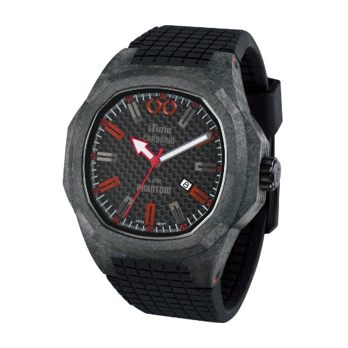 iTime Unisex Quartz Watch with Black Dial Analogue Display and Black Silicone Strap PH4900-C-PH01R