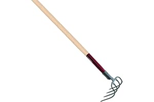 MERMIER Croc à fumier 4 dents - Avec manche bois 1,3 m, Longueur des dents (cm) : 20