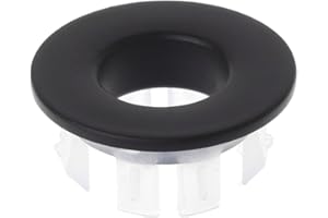 JOYKK Bathroom Basin Faucet Sink Overflow Cover Brass Six-foot Ring Insert Replacement - Black