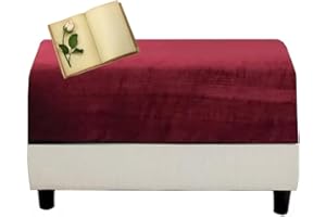 Miecoae Copri Pouf Elasticizzato Rettangolare Quadrato Copri Pouf Fodera Poggiapiedi 50 60 70 80 CM Fodere Coprisgabello Blu/Grigio, Copertura per Sgabello (Color : #23, Size : 70-80cm/28-32in)