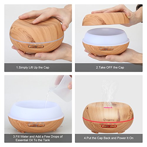 Aroma Diffuser 200ml Cozypony Luftbefeuchter Öl Diffusor Ultraschall Humidifier LED mit 7 Farben für Yoga Salon Spa Wohn-, Schlaf-, Bade- oder Kinderzimmer Hotel - 4