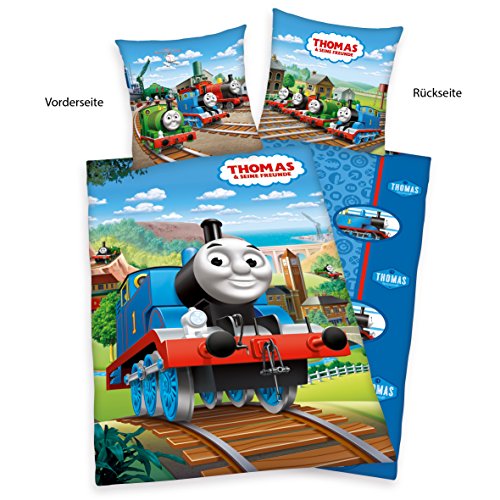 Herding 443551050 Bettwäsche Thomas und seine Freunde, Kopfkissenbezug: 80 x 80 cm und Bettbezug: 135 x 200 cm, 100 % Baumwolle, Renforce - 2