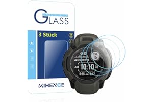 MIHENCE Protector solar compatible con Garmin Instinct 2X, protector de pantalla de cristal templado 9H antiarañazos, para reloj inteligente Instinct 2X Solar GPS (3 unidades)