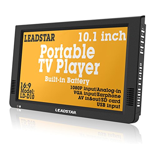 10 inch portátil pequeño LED TV Digital DVB-T para coche, camping, al aire libre o cocina. Integrado recargable Televisión/Monitor …