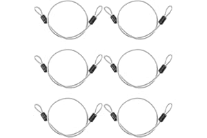 GORGECRAFT 6PZ Lucchetto di Sicurezza Cavo di Sicurezza in Acciaio Inossidabile da 50cm Cavo di Sicurezza Multifunzionale Rivestito in Treccia da 4mm con Doppio Anello per Bagagli Biciclette Cancelli