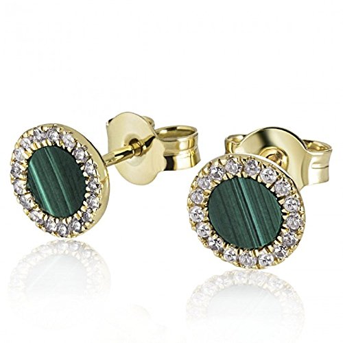 Goldmaid Damen-Ohrstecker 375 Gelbgold Malachit grün Ohrringe Schmuck