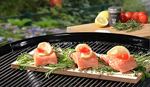 Räucherbrett XXL 2 Stück aus Zedernholz, Western Red Cedar – Rauch Smoken auf Gasgrill Kohlegrill – 40cm x 17,5cm x 1,4cm – Mehrfache Verwendbarkeit - 4