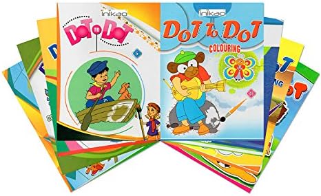 Colouring Books for Kids (Dot - Dot) ; Set of 8 Mini Coloring Books from Inikao