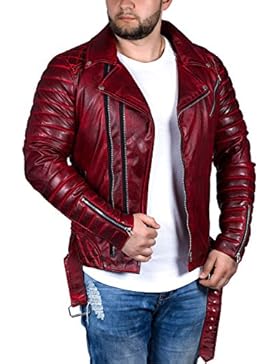 Reichstadt Herren Jacke Bikerjacke PU Leder Kunstlerder Freizeitjacke Biker Zipper Dope Swag Streetwear abnehmbarer...