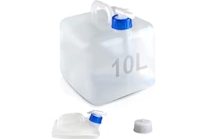 PEEOED Réservoir d'eau Pliable, 10L Bidon d'eau Pliable avec Robinet, Bpa Free, Transparent d'urgence Réservoir d'eau pour Camping d'escalade Extérieur Tremblement Sports de Plein Air Stockage d'eau