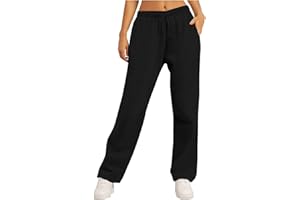 GENERIC Women's Fleece Lined Sweatpants Winter Straight-Leg Womens Joggers Thermal Warm Tracksuit Bottom Baggy Athletic Jogger Fleece Pants Plain Sports Trousers Jogging Trousers for Ladies Jogging Bottoms