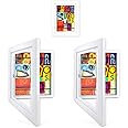 YANHAO 2PCS Kids Art Frame Front A4 Picture Frames Opening Frames Artwork Display Storage Frames For Children Drawing Crafting Children Art Projects For Children Drawing Crafting Schoolwork (white)