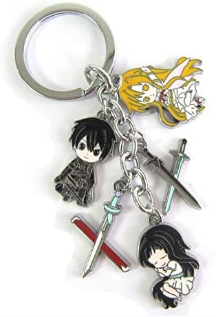 Ciplak Death Note Naruto One Piece Totoro Keychain Sword Art Online Fairy Tail Attack On Titan Keyring Key Chain Fan Collection (Sword Art Online)