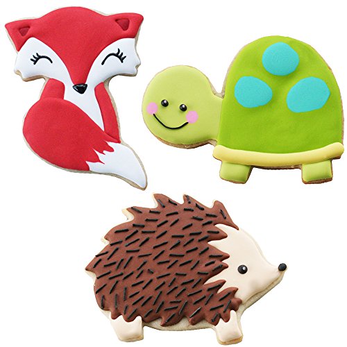 Sweet Elite ToolsWoodland Animals Stainless Steel Cookie Cutter Set: Fox, Raccoon, Hedgebog, and Turtle by Autumn Carpenter
