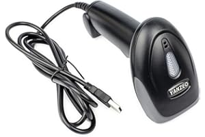 Yanzeo Scanner de codes-barres portable, scanner de codes-barres laser filaire automatique 1D USB Plug and Play, numérisation rapide et précise, lecteur de codes-barres pour livres, bureau, entrepôt,
