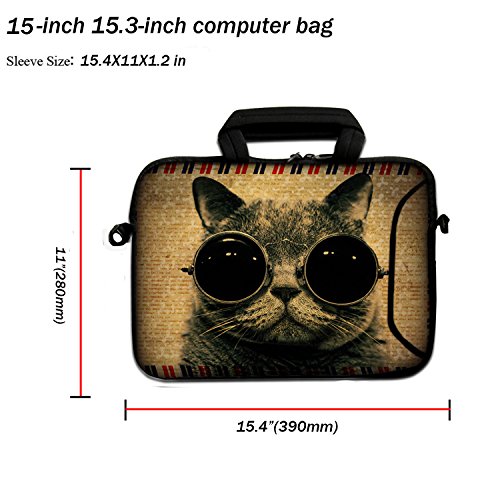 DCCN 15 Zoll / 15,6 Zoll Laptoptasche Neopren Notebooktasche mit Zubehörfach und Schultergurt - 2