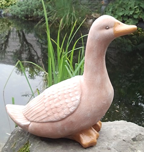 Steinfigur Ente stehend Steinguss Terrakotta