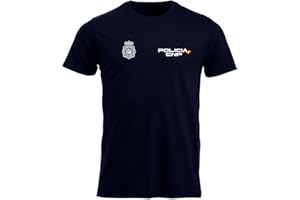 ALPIMARA Camiseta Policía Nacional 100% Algodon Niño Y Adulto Color Marino ALP 208