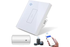 VOLIVEETA Smart Immersion Heater Timer Switch, 2.4Ghz WiFi Water Heater Switch with 5 Timer Function, Voice Control + APP Remote Control, Works with Amazon Alexa & Google Assistant