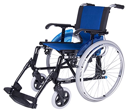 Forta fabricaciones - Silla de ruedas en aluminio FORTA LINE (Rueda en 600 y 300 mm) - Azul, 600 mm, 36 cm