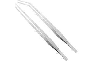 ZPLASK 2 Pcs Long Tweezers, Reptile Feeding Tongs, Feeding Tongs for Reptiles, Stainless Steel Durable Long Tweezers Terrarium for Fish Tank Plant Aquascape Tools Feeding Tongs(27cm)