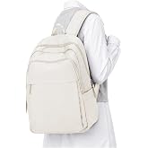 WISEPACK Backpacks Casual Backpack Women College, beige, Medium, Casual | A casual backpack with laptop compartment; splash r